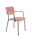 BENSON - Armlehnstuhl aus Samt, rosa