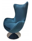 SUEDE - Fauteuil design en velours bleu nacré