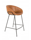 FESTON - Chaise de bar simili cuir marron H65
