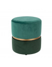 ART DECO - Green velvet poof stool