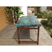 Table bleue vintage pliante