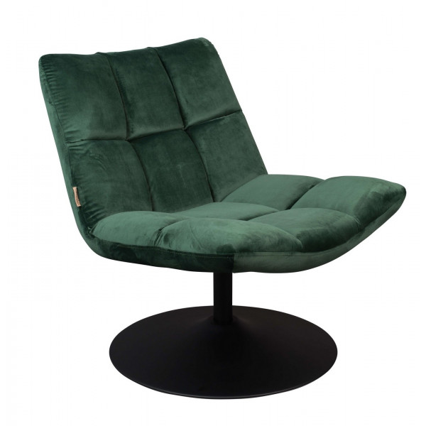 Green velvet lounge chair