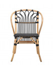 MAILA - Sessel aus Rattan und Kunstleder, schwarz