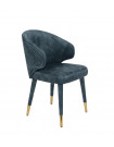 LUNAR - Blue velvet Dining chair