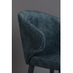 Blue velvet Blue Dining chair Lunar by Dutchbone
