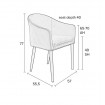 COSY - Chaise de repas en velours gris-dimensions