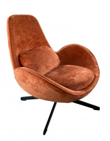SPACE - Moderner Sessel aus orangefarbenem Samt