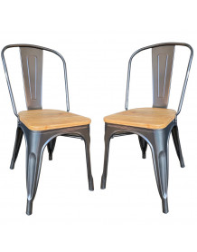 Set di 2 sedie in legno chiaro