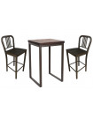 BISTRO NEVADA - Heigh square dining set steel/solid wood