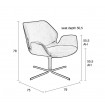 NIKKI - Brown Swivel lounge chair-size