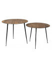 PEPPER - Set aus 2 runden Tischen aus Holz und Stahl