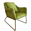 GOLDEN - Gemütlicher Sessel aus grünem Samt und vergoldetem Metall