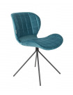 OMG - Chaise design en velours bleu