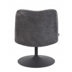 Fauteuil Bubba velours anthracite dossier