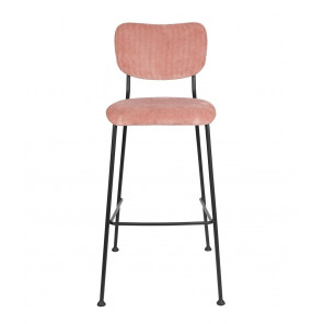 BENSON - Pink Velvet bar chair by Zuiver 