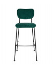 BENSON - Green Retro velvet bar stool