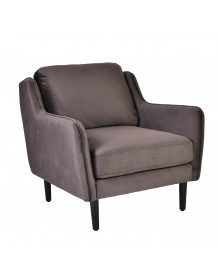 Fauteuil Soft velours gris taupe
