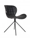 OMG - Dining chair in black leather aspect