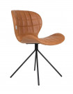 OMG - Chaise design aspect cuir marron