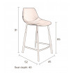 Chaise de bar aspect cuir marron-dimensions