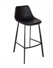 FRANKY 80 - Chaise de bar aspect cuir noir