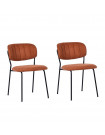 BELLAGIO - 2 sillas de comedor de tela naranja