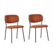 BELLAGIO - 2 sillas de comedor de tela naranja