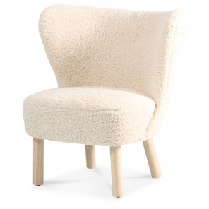 JAZZ - Sessel mit Fell aus weißem Schafsfell