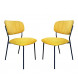 BELLAGIO - 2 sedie da pranzo in tessuto giallo