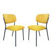 BELLAGIO - 2 sedie da pranzo in tessuto giallo