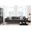 4-Sitzer-Sofa aus schwarzem Leder L277