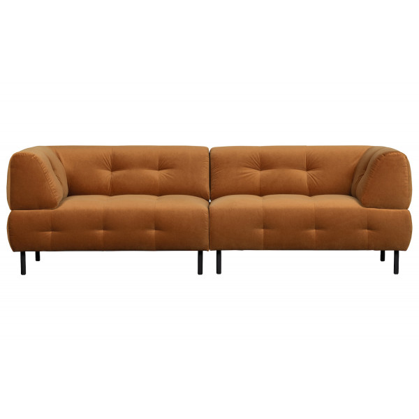 LLOYD - 4-Sitzer-Sofa aus zimtfarbenem Velours L245