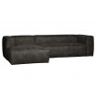BEAN - Canapé d'angle gauche 5 places eco cuir noir L305 profil