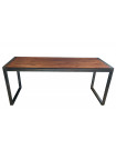 NEVADA - Tavolo in acciaio e legno massiccio scuro L 180