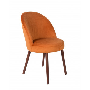 BARBARA - Orange Velvet dining chair