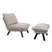 LAZY SACK - Grauer Stoff Lounge Sessel mit Fußstütze