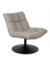BAR - Design swivel light grey fabric armchair