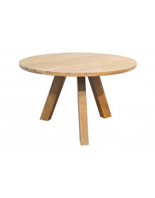 ABBY - Table repas ronde en bois naturel L129