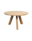 ABBY - Table repas ronde en bois naturel D129