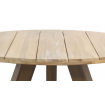 ABBY - Table repas ronde en bois naturel L129 plateau en zoom