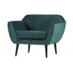 ROCCO - Sessel aus blaugrünem Schrägvelours