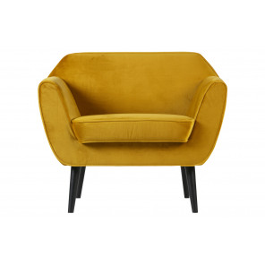 ROCCO - Ochre yellow velvet armchair