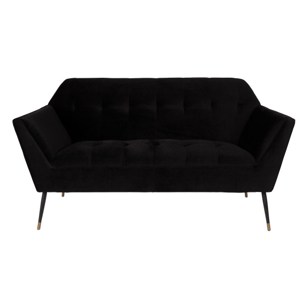 KATE - 2-sitziges Sofa aus schwarzem Samt L149