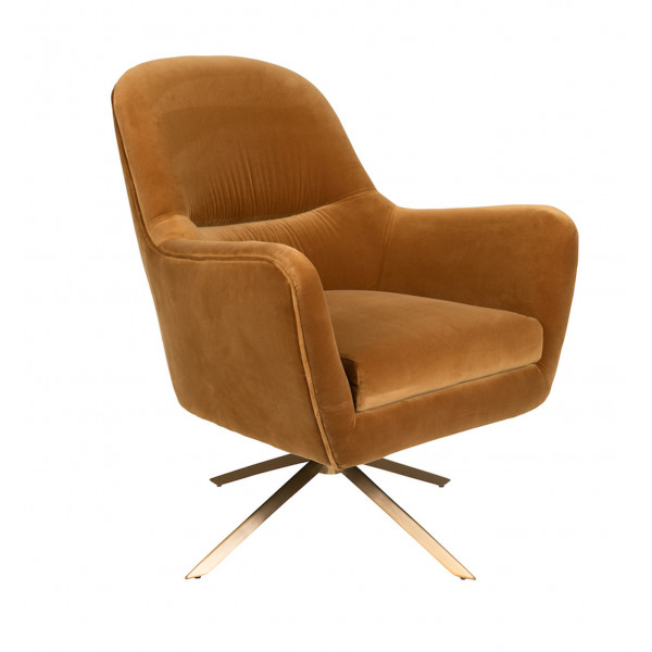 ROBUSTO - Fauteuil velours Whisky