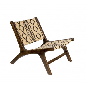LANDA - Lounge-Sessel aus Holz und ethnischer Webart