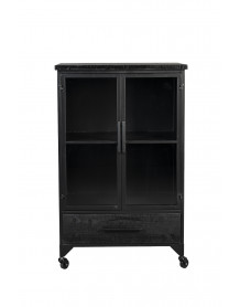 FERRE - Cabinet in black wood and steel