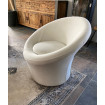 BUDY - Design armchair in white velvet