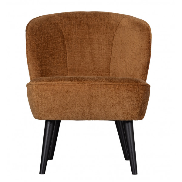 SARA - Sessel aus cognacfarbenem Samt