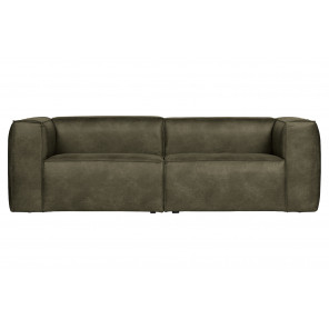 BEAN - 4-Sitzer-Sofa aus khakifarbenem Eco-Leder L246