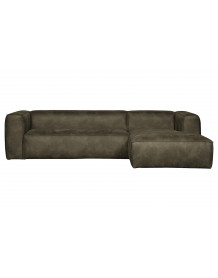 BEAN - Right corner sofa 5 seats eco leather black L305